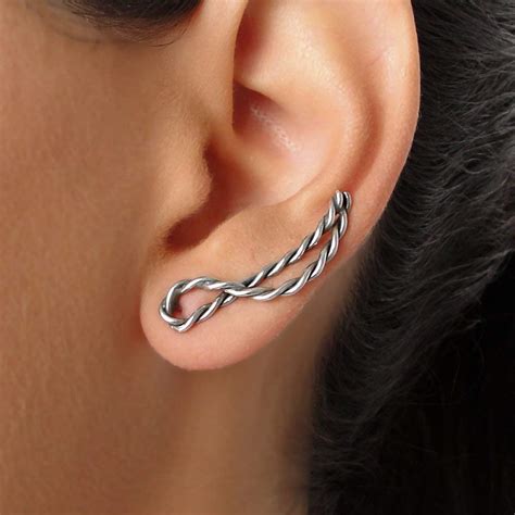 Silver Sterling Gift Earrings Climber Ear Minimalist Ear Women For