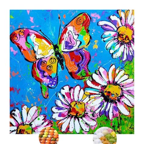 5d Diamond Painting Kit Full Drill Butterfly And Flowers Diy Diamond