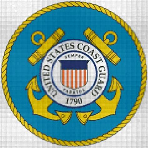 Cross Stitch Chart Pattern US Coast Guard Logo Seal Navy Etsy In 2020