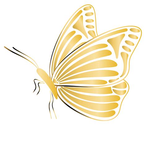 Gold Butterfly In Profile Isolated Illustration 4532673 Vector Art At