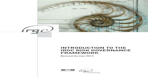 Introduction To The Irgc Risk Governance Framework Pdf Document