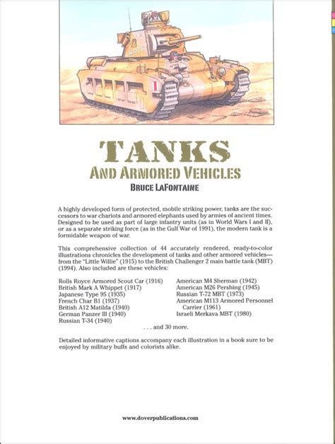 Revised and available after eight years out of print, this is the study of the much modelled german land armour. Tanks and Armored Vehicles Coloring Book | Dover ...