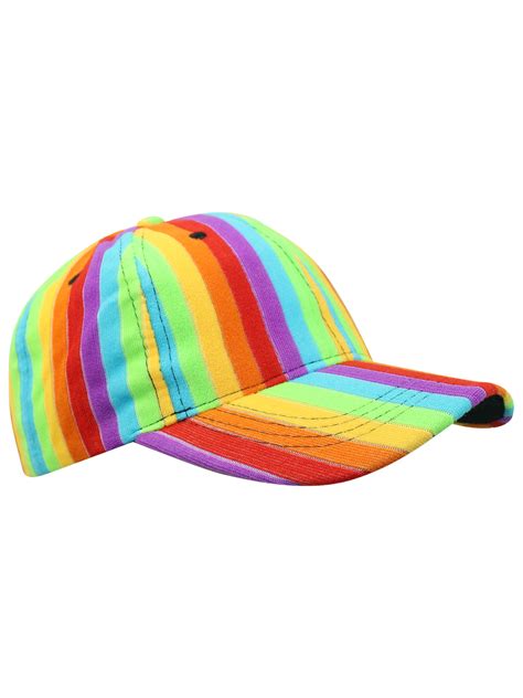 Rainbow Striped Baseball Cap Hat 706433100552 Ebay