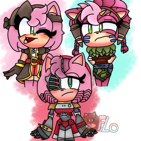 Drawing Of Sonic Prime Of The Versions Of Amy Rose By Flolaeriza On