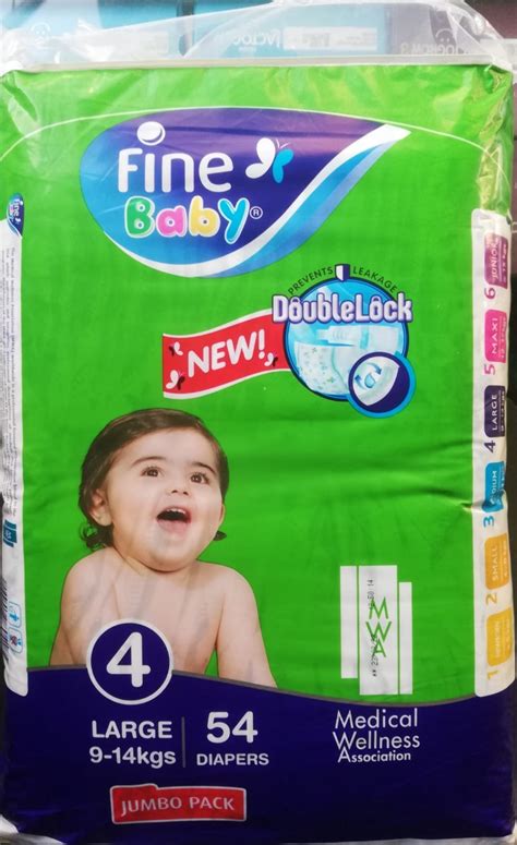 Fine Baby Diapers Size 4 Large 9 14 Kg Jumbo Pack 54 Pcs