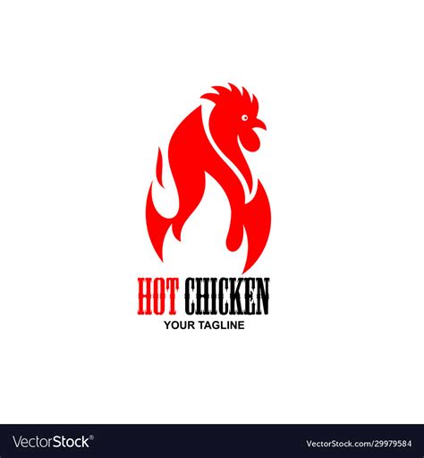 Hot Spicy Chicken Logo Design Design Element Vector Image