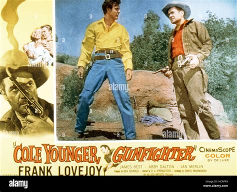 Cole Younger Gunfighter Right Frank Lovejoy On Lobbycard 1958 Stock