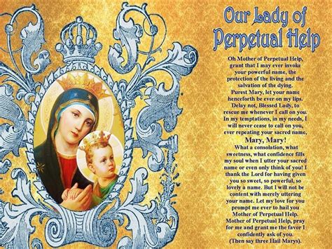 Our Lady Of Perpetual Help Catholic Prayers Personal Prayer