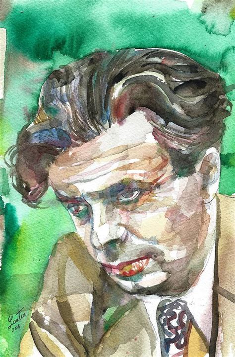 Aldous Huxley Watercolor Portrait4 Painting By Fabrizio Cassetta