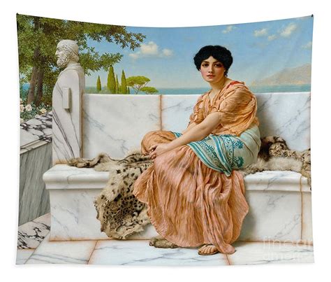 Reverie In The Days Of Sappho 1904 Tapestry By John William Godward Peinture Classique