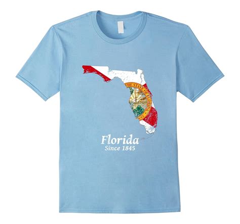 Distressed Florida Since 1845 Tshirt Florida Flag And Map 4lvs