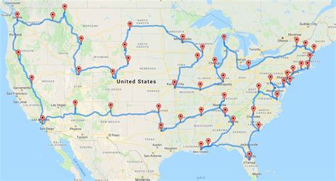 Us Map For Road Trip Map