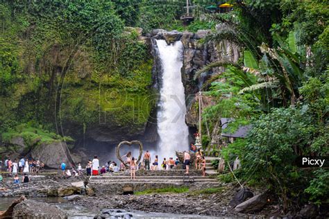 Image Of Tegenungan Waterfall Is A Beautiful Waterfall Located In