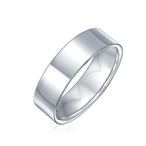 Plain Simple 925 Sterling Silver Flat Couples Wedding Band Ring 6mm Ebay