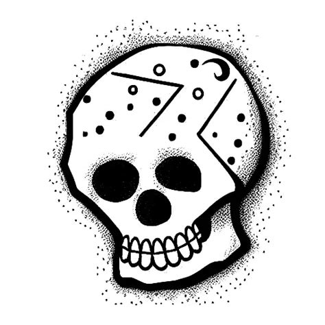 Minimalist Crazy Skull Tattoo Idea Blackink