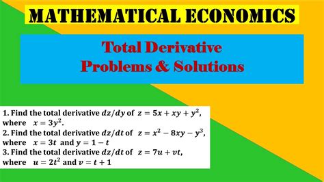 Total Derivatives Problems And Solutions Youtube