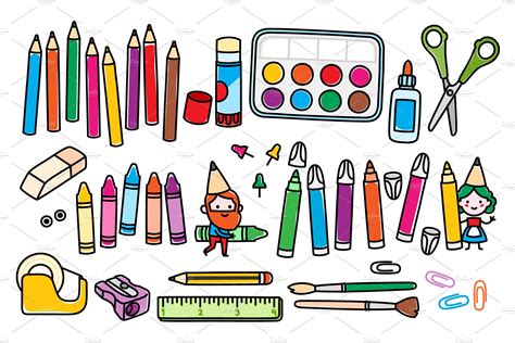Arts And Crafts Supplies And Gnomes ~ Graphic Objects