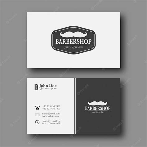 Premium Vector Abstract Elegant Barber Shop Business Card Template