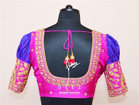 Beautiful Pink Color Designer Blouse With Hand Embroidery Gold Thread Work 14 October 2017