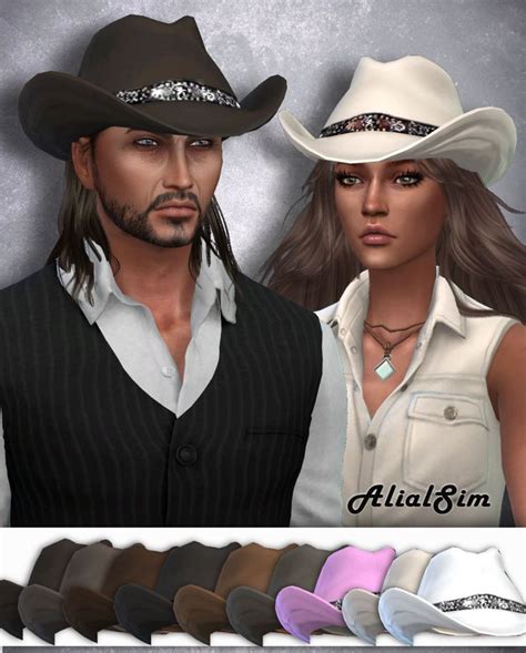 Lower Cowboy Hat Cowboy Hats Sims 4 Piercings Sims 4 Clothing