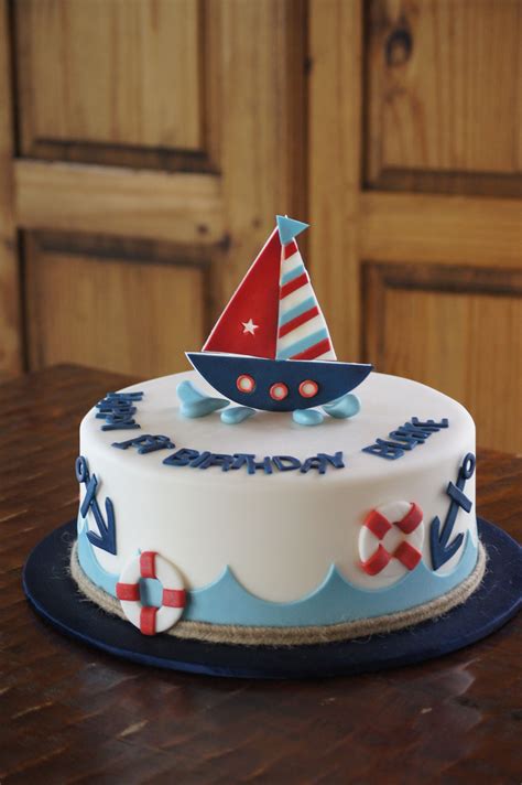 Fondant Covered Nautical Themed Birthday Cake Nautical Birthday Cakes