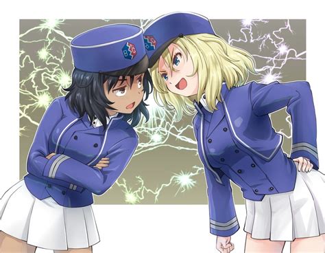 Andou And Oshida Girls Und Panzer Drawn By Haniwaleafgarden