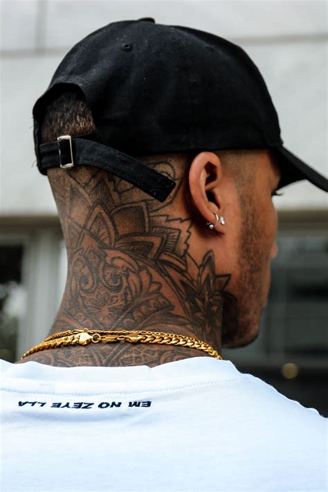 Mens Streetwear Style Back Of Neck Tattoo Men Neck Tattoo For Guys