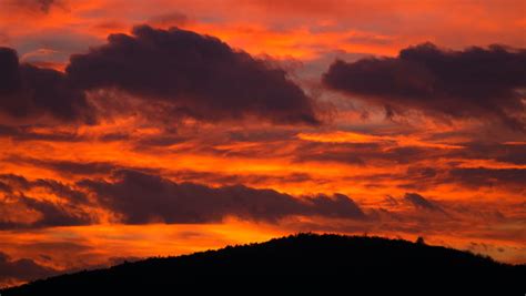 Red Orange Fiery Burning Sunset Sky Cloud Red Orange Cloudscape Time