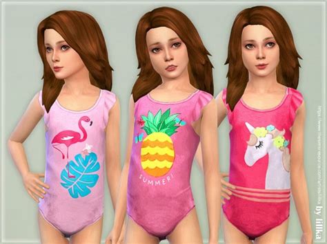 The Sims Resource Swimsuit For Girls 03 By Lillka • Sims 4 Downloads
