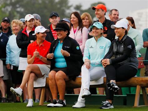 hall of famers get emotional as they kick off the final round of the augusta national women s