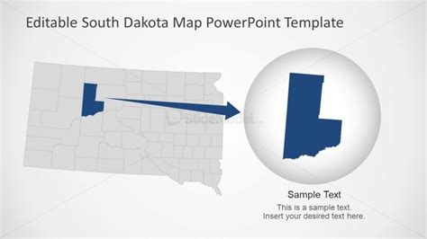 Creative Powerpoint Map Of South Dakota Slidemodel