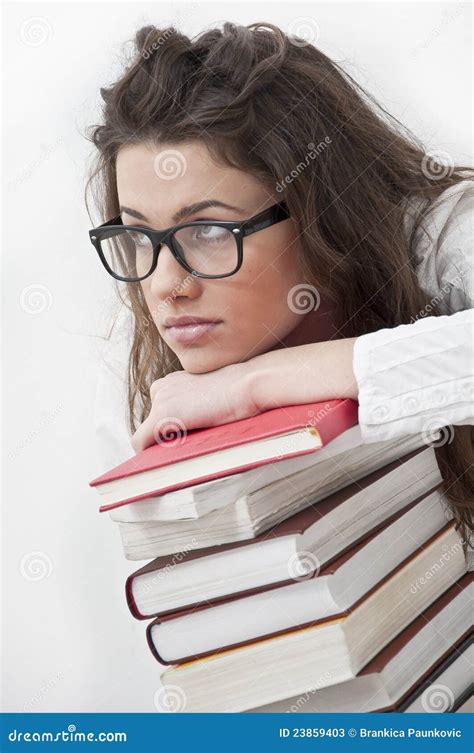 Student Girl Thinking Stock Image Image Of Candid Education 23859403