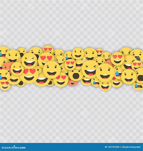 Set Of Emoji Icons Funny Faces With Different Emotions Emoji Flat Style Icons Social Media