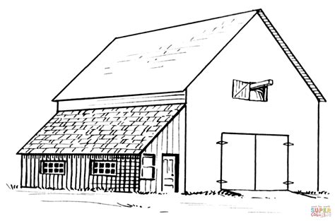 Barn And Lean To Coloring Page Free Printable Coloring Page Coloring