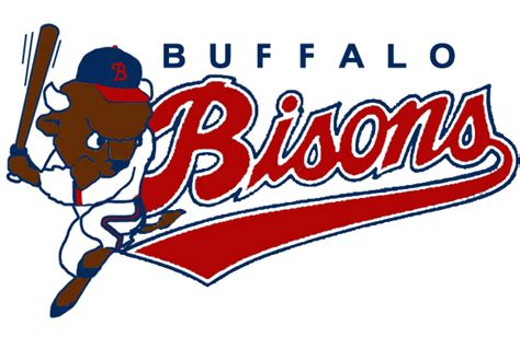 Buffalo Bisons Primary Logo 1989 A Bison In The Batting Stance Next