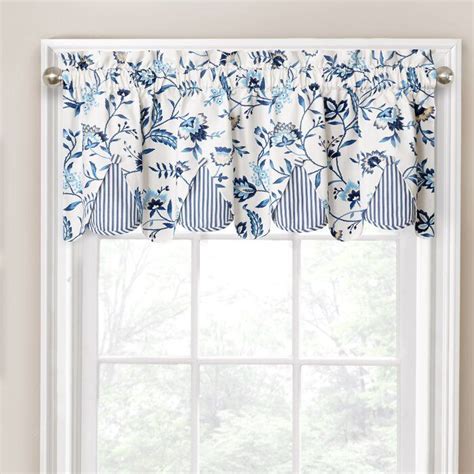 Carolina Crewel 52" Window Valance in 2020 | Window valance, Blue and