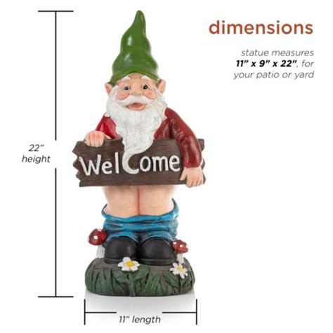Alpine ZEN Mooning Welcome Gnome With Bird Statue For Sale Online