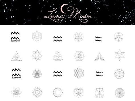 Aquarius Nail Decal Zodiac Astrology Sacred Geometry Etsy