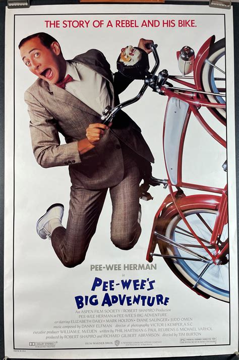 Pee Wees Big Adventure Original Vintage Rolled Comedy Movie Poster