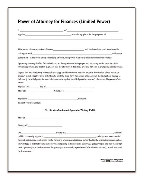 Blank Power Of Attorney Form Sample Forms Vrogue