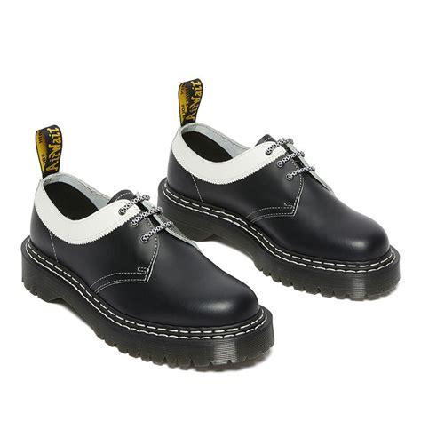 Dr Martens 1461 Bex Smooth Contrast Leather Oxford Shoes In Black