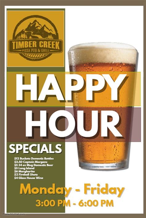 Happy Hour Timber Creek Pizza
