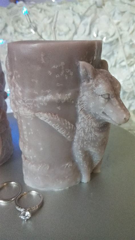 Carved Candle Wolf Tealight Votive Pillars Animal Lover Etsy