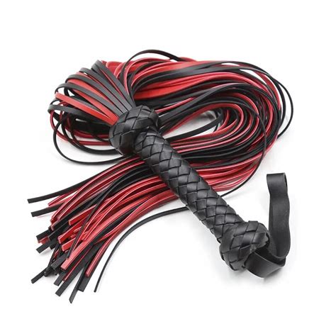 Fetiche Black Red Pu Chicote De Couro Flogger Lidar Com Spanking Paddle