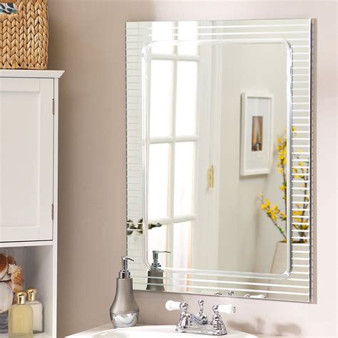 Unique Bathroom Frameless Mirror Mariesann Weblog
