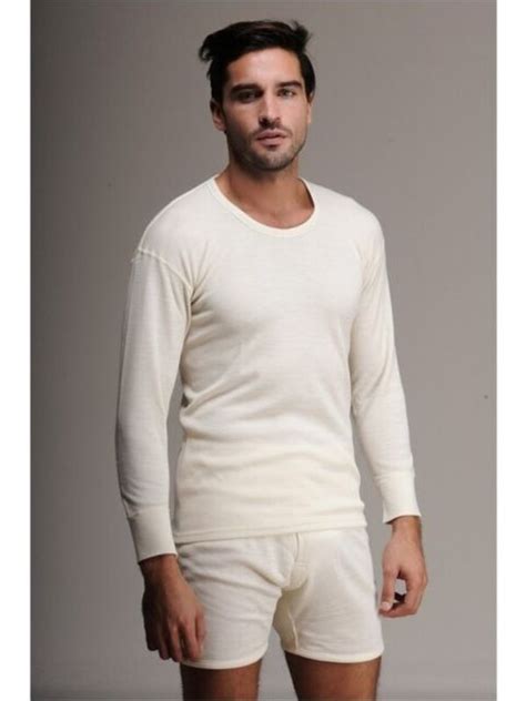 Men Merino Wool Thermal Long Sleeve Top Underwear Ebay