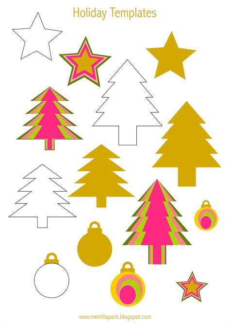 Get our ecommerce shipping checklist, holiday postcards, a bingo set and more! Free printable holiday templates: tree, star and bauble - Weihnachtsvorlagen - freebie
