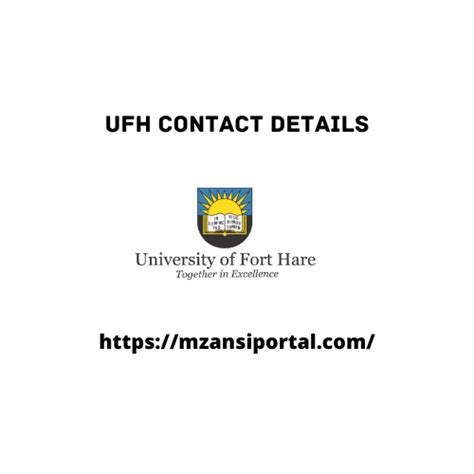 Ufh Contact Details University Of Fort Hare Ufh