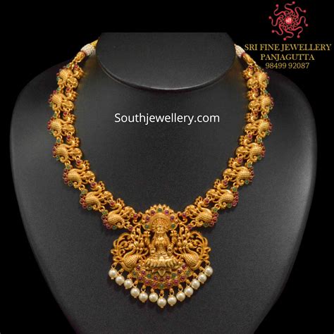 One Gram Gold Temple Haram Designs Indian Jewellery Designs