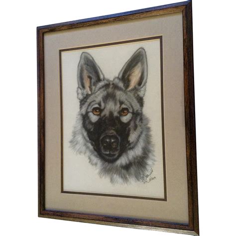 C Holly Merrifield German Shepherd Dog Portrait Pastel Painting Dog